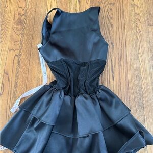 REVOLVE Black Satin Mini Dress